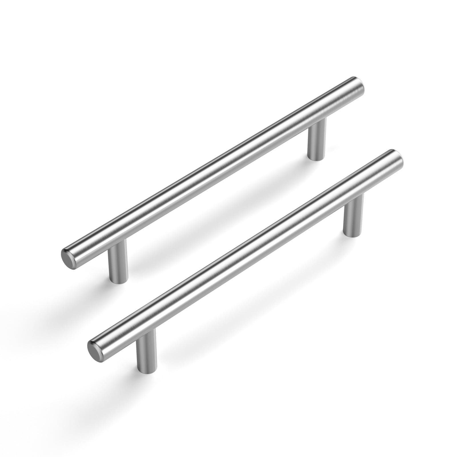 LONTAN 10 Kitchen Cupboard Handles 128mm T-Shaped Cupboard Door Handles for Drawer and Cabinet Stainless Steel Pulls Suitable for Bedroom, Living Room, Bathroom