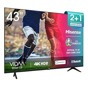 Hisense Televisie 43AE7000F (4K Ultra HD, HDR, Triple Tuner DVB-C/S/S2/T/T2, Smart TV, Frameless, Bluetooth, Alexa), 108…