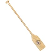 Wooden Canoe Paddles 4 ft, Wood Boat Paddle with Ergonomic Grip, Solid Pine | Lightweight, Comfortable T-Grip Handle, Protective Varnish Finish, for Calm Lakes &amp; Slow Rivers, DIY Paintable