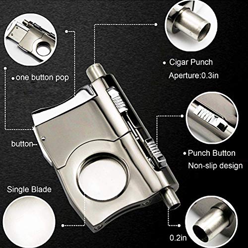 Camlinbo Cigar Cutter with 2 Cigar Punches, Premium Stainless Steel