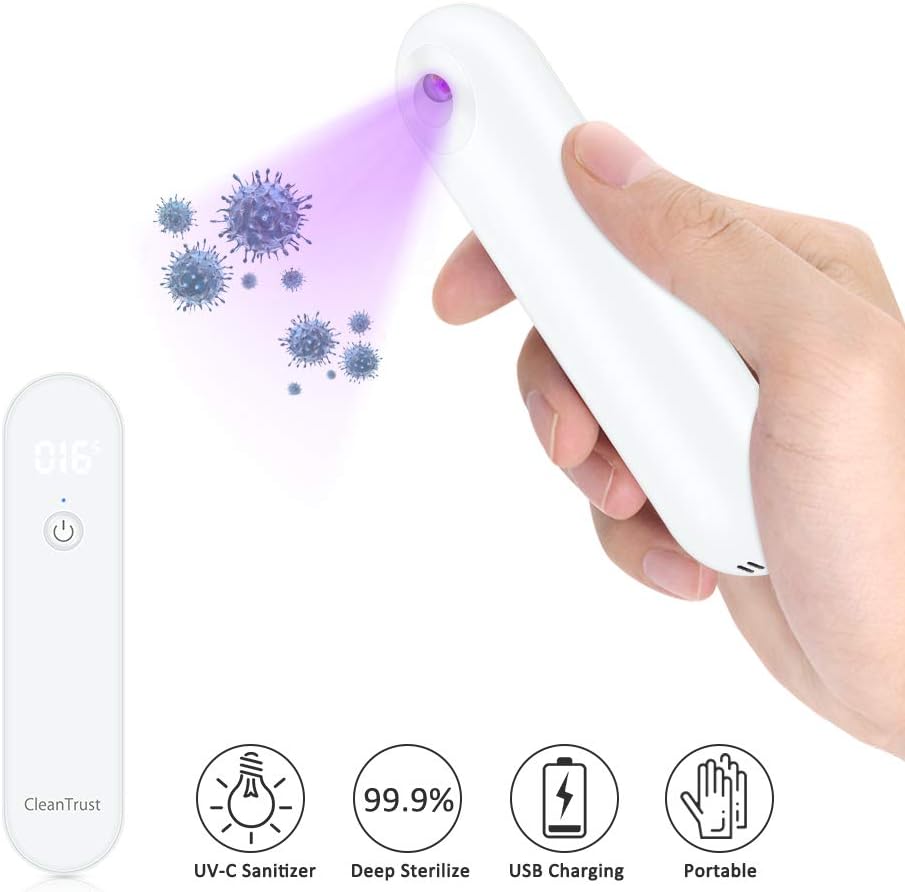 Portable UV-C Sanitizing Wand, Mini Cleaner Lamp for Hotel Household Car Wardrobe Toilet Pet Area