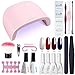 AZUREBEAUTY Gel Nail Polish Starter Kit with 48W UV/LED Lamp (3 Timer Setting),Base and Top Coat, Manicure Tools + 4 Elegant Color Gel Polish(12ml)