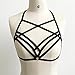 Febecool Harness Bra, Sexy Women Hollow Out Elastic Cage Bra Bandage Strappy Halter Bra Top (Large, Black)