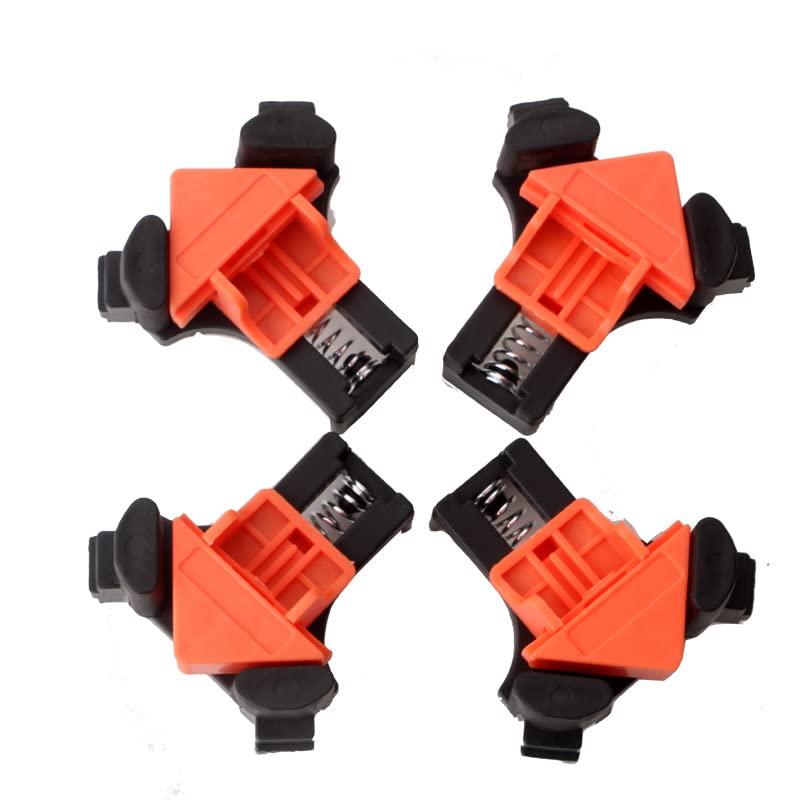 WANGCL 4PCS 90Degree Right Angle Corner Clamps DIY Wood Hand Tool Positioning Tool for Woodworking, Drilling and Cabinet Making