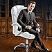 BestOffice Ergonomic Office Chair Desk Chair PU Leather Computer Chair Executive Adjustable High Back PU Leather Task Rolling Swivel Chair with Lumbar Support (White)