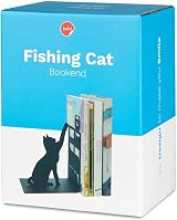 Balvi Fishing Cat Bookend Black Iron Decorative Library Figure 17cm view 4