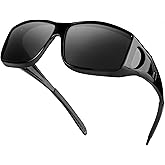 IGnaef Fit Over Glasses Sunglasses for Men Women Polarized Wrap Around Sunglasses to Wear Over Glasses with UV Protection