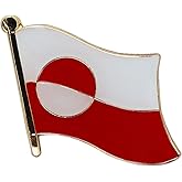 Greenland World Flag Metal Lapel Pin with Butterfly Clasp-Approximate Size .75 inch x 1 inch