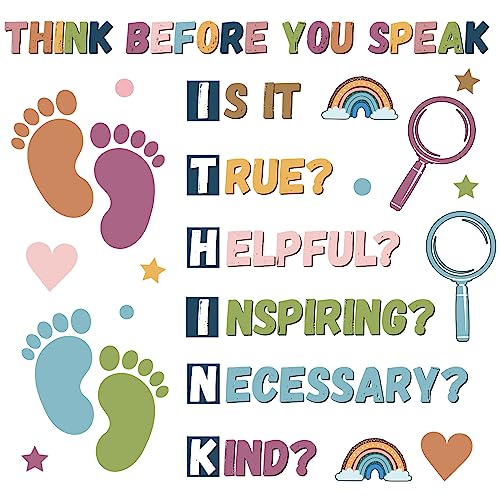 Boho Classroom Bulletin Board Decorations Kindness Motivational Think Before You Speak Middle School Poster Positive Educational Bulletin Board Wall Decor for Teachers Students Elementary Preschool at Amazon