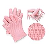 Custom Meat Shredder / Bear Claws & Place Mat with FREE Oven Gloves. A Great Pink Kitchen Gift-Set