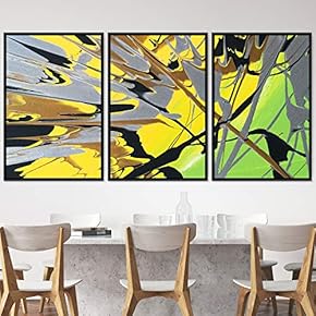 signwin 3 Piece Framed Canvas Wall Art Abstract...