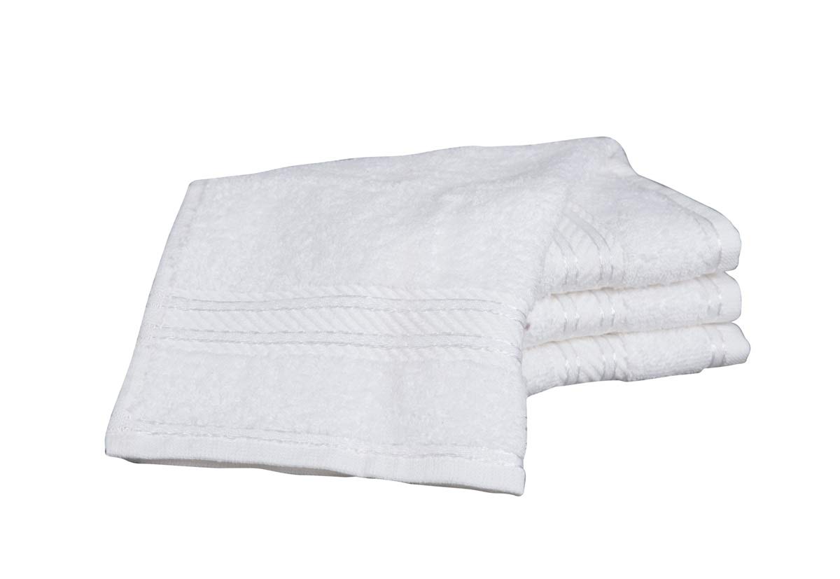 Bentley Priory Linens Supreme Face Flannels for Bathroom 500GSM Super Soft Egyptian Collection Pack of 4 Absorbent and Quick Dry Face Cloth Flannel Towels Set 30 x 30cm (WHITE)