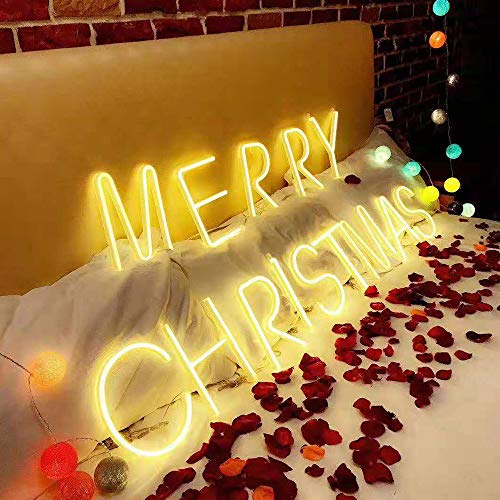 image for Obrecis Neon Number Sign Wall Decorative Neon Lights Warm White Alphab