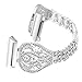 Compatible with Samsung Gear S3 Frontier/Classic Band/Galaxy Watch 46mm Band, 22mm Watch Band Stainless Steel Metal Bracelet Strap for Moto 360 2nd Gen 46mm/Pebble Time Steel(Beauty Silver)