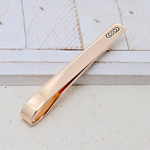 Custom Bronze Tie Bar - Personalized Tie Clip - Necktie Pinch Clip - 8th Anniversary Valentines Gift