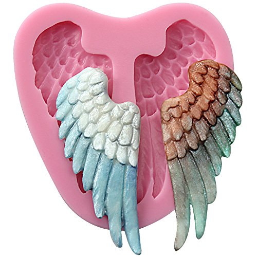 Funshowcase Angle Baby Cherub Wings Fondant Cake Candy Silicone Mold 7.6x7.3x1cm