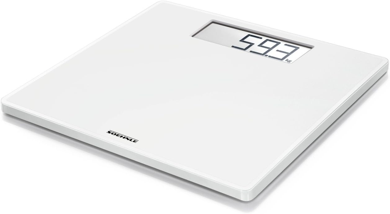 Soehnle Style Sense Safe 100 Digital Scales, Extra-Large LCD Display 3.5 cm, Bathroom Scales with Non-Slip Feet