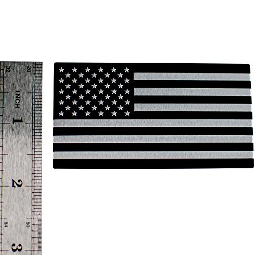 ALUMINUM American Flag Sticker Decal Emblem | perfect for vehicle, truck, car, motorcycle, rv, scooter, or suv 3.18” x 1.75”