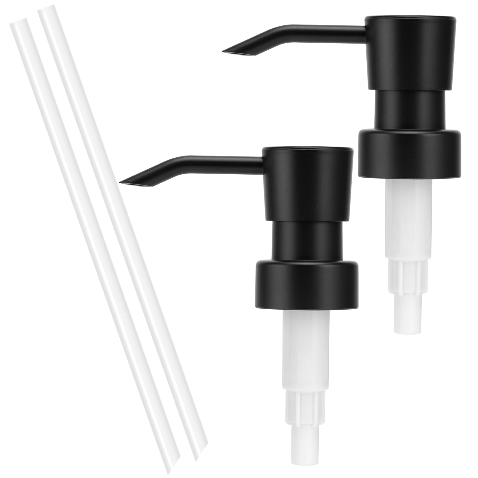 Photo 1 of 2 Pack Black Soap Dispenser Pump Replacement 28/400 Standard Thread Refill Pump Head for Lotion Dish Soap Kitchen Bathroom Countertop Bottles