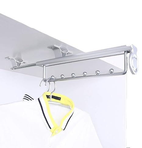 Fkdekuzi Pull Out Clothes Hanger Extendable Wardrobe Rail
