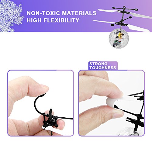 Betheaces Flying Ball, RC Flying Toy, Boys Toys, Infrared Induction Helicopter Drone with Colorful Shinning LED Light and Remote Controller for Kids, Gifts for Boys and Girls, Indoor and Outdoor Game - Thumbnail 4