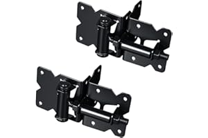 skysen Carbon Steel Vinyl Wood Fence Self Closing Gate Hinges Black(2063-cs-p)