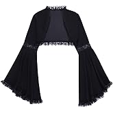 Women Goth Tops Punk Cover Ups Mesh Crop Top See Through Sexy Long Sleeve Blouse Y2k Black Rave Outfit Festival