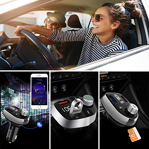 Bluetooth Car Audio Adapter FM Transmitter with Double Car Charger, Wireless Car Kit for Car Stereo System, Music Player Support Three Music Play Mode, Radio Work with Any Smart Mobile Phones - Thumbnail 3
