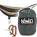 Double Camping Hammock - Portable Two Person Parachute Hammock for Outdoor Hanging. Heavy Duty & Lightweight, Best for Backpacking & Travel. Forest Edition (Green/Khaki)