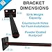 Heavy Duty Floating Shelf Support Brackets, Includes Laser Level to Guarantee Level Shelves, Includes Wall Plugs and Screws, 4 Pack of 6 Inches Black Steel Bracket, DIY Concealed Shelf (Large Size)