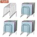DESIGNA 4 Pack Metal Incline Sorter Vertical File Holder, Storage Organizer Folder Mail Magazine Letter Paper Book Filing Organization Display Rack Dividers,8 Compart,Black