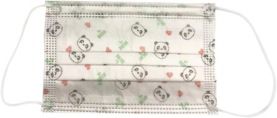 OVERMAL 3 Ply Non-Woven Meltblown Disposable Face Bandanas with Cute Animal Pattern, Cloth Covering, No Washable, Breathable and Anti-Haze Dust, for Kids