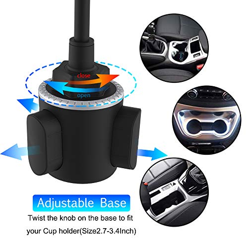 Car Cup Holder Phone Mount, Universal Adjustable Gooseneck Cup Holder Cradle Car Mount for Cell Phone iPhone 11/ X/Xs/XR/Xs Max/8/8Plus/7/6s/SE,Galaxy S10/S9/S8/S7/Note 8 9,LG, Nexus, Sony, Nokia - Thumbnail 3