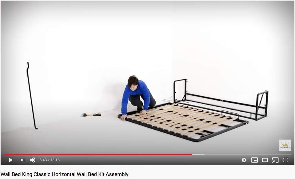 Amazon Com Wallbedking Horizontal Wall Beds Classic Murphy Bed Pull Out Bed Foldaway Bed Hidden Bed Twin Wall Bed Kit 38 X 75 Kitchen Dining