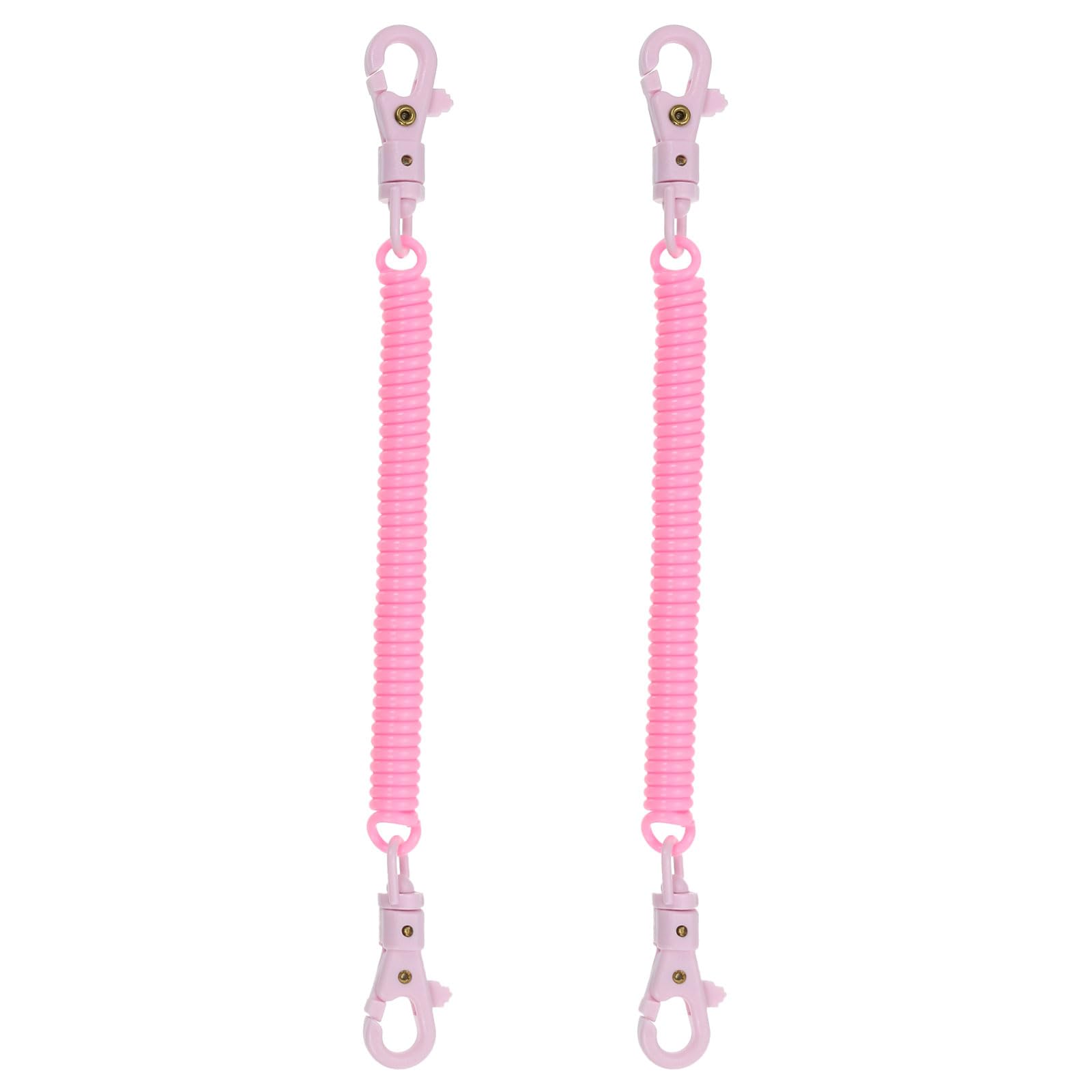 PATIKIL Retractable Coil Springs Keychain, 2 Pack Anti-lost Key Chain Holder Lanyard Cord with Plastic Lobster Clasp for Keys Wallet, Pink