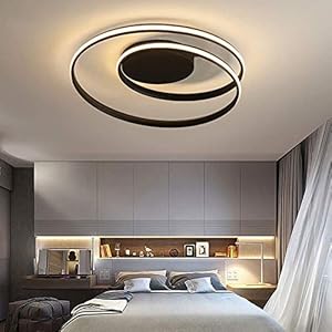 GWFVA Led-plafondlamp, modern, gebogen design, elegant, dimbaar, 3000 K6000 K, met afstandsbediening, voor…