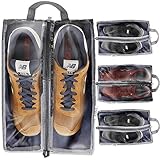 Travel Shoe Bags with Zipper Closure and Clear Windows, Set of 4 by Juvale