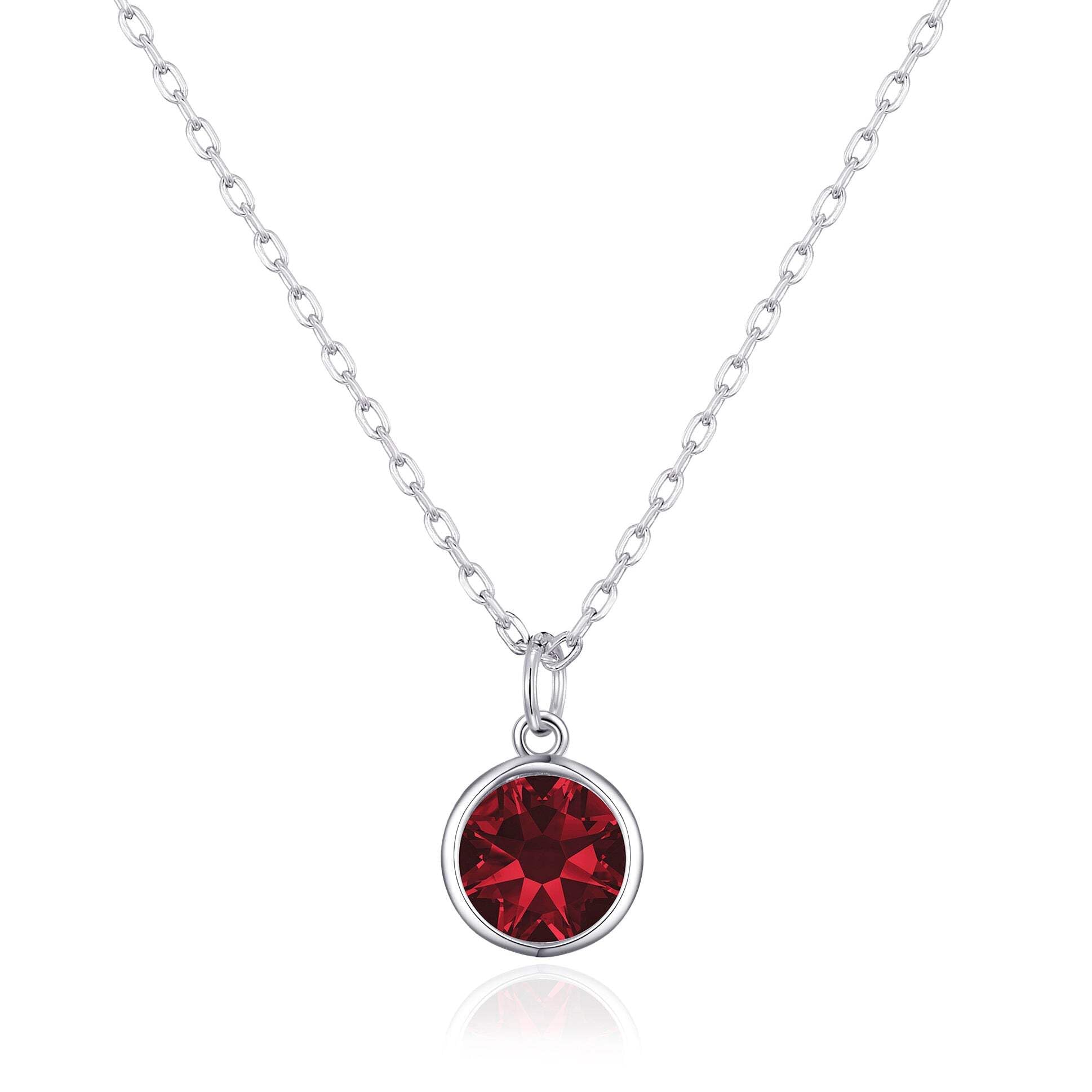 Philip Jones Dark Red Crystal Necklace Created with Zircondia® Crystals