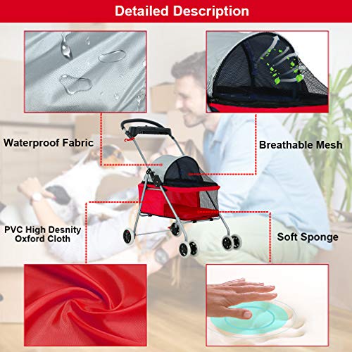 3 Best+Pet+Swanky+Stroller+Red