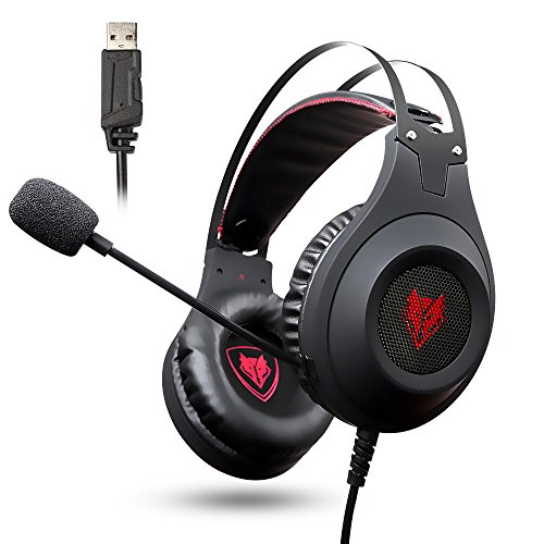 Jeecoo Gaming Headset USB Stereo Bass Gaming Headphones Over