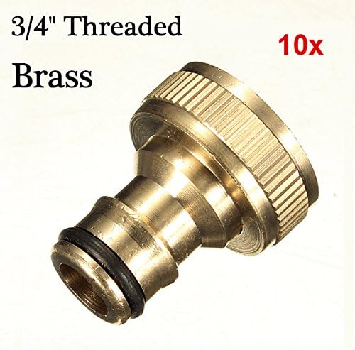 10x 3/4 brass threaded garden hose water tap fittings solid connector