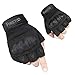FREETOO Tactical Gloves Military Rubber Hard Knuckle Outdoor Gloves (Black Half Finger, XL:9.2