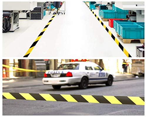 Black and Yellow Floor Marking Tape,Self-Adhesive Flagging Safey Warning Caution Duct Tape for Boundaries and Hazardous Areas(50 Yards x1.88 Inches)