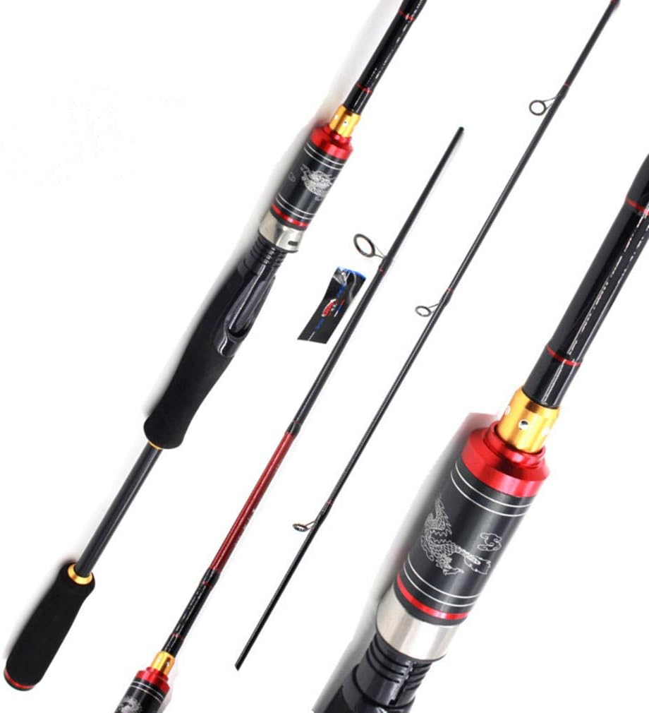 Diwa Fishing Rods Two-Piece Casting Fishing Pole and Spinning Fishing Rod Ultra-Light Weight Medium and Medium Heavy Portable Fuji O-Ring Line Guides, 24 Ton Carbon Fiber