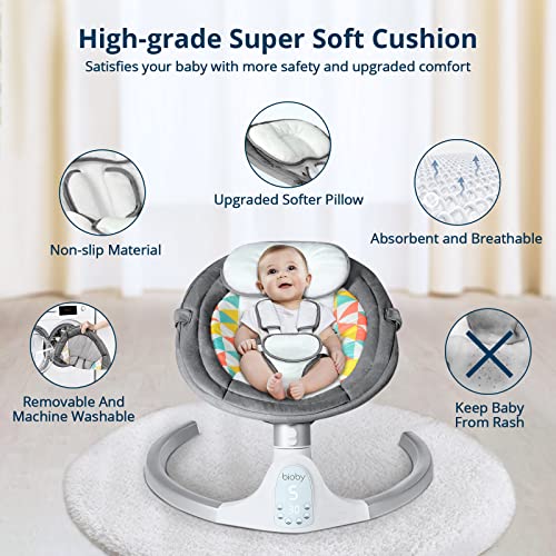 Bioby Baby Swing for Infants,The FivePoint Seat Belt,Bluetooth Touch