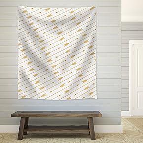 Golden Arrows Shooting Pattern - Fabric Tapestry, Home Decor - 51x60 inches