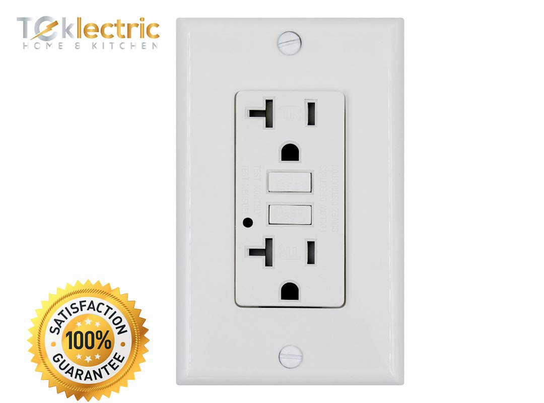 3 Pack GFCI Outlet 20 AMP 125 VOLT Grounded Wall Plate TEKLECTRIC GFCI