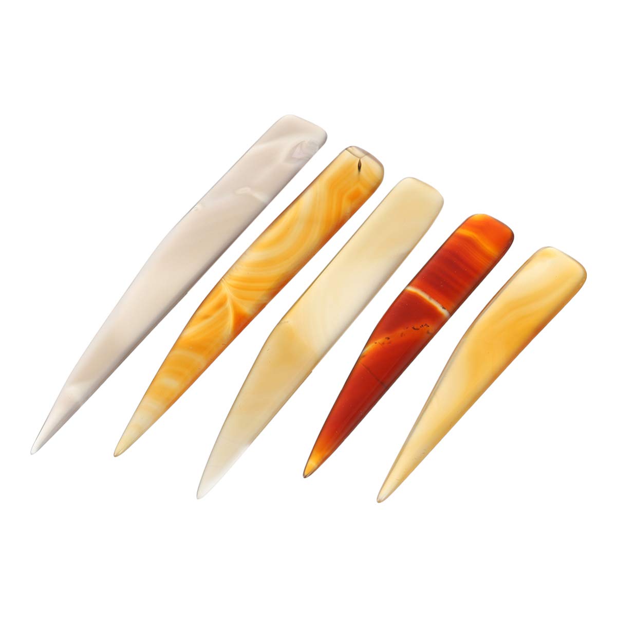 5pcs Agate Burnishers Natural Agate Cutter Jewelry Polishing Tool Jewelry Polisher for Jewelry Gold and Sliver Craft