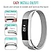 Mosonoi Compatiable with Fitbit Alta Bands, Adjustable Metal Bands Replacement Straps Fit for Fitbit Alta/Alta HR Smartwatch Women Men(Small, Silver)