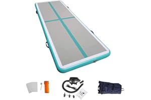 86 York 10ft 13ft 16ft 20ft Inflatable Gymnastics Air Mat Tumble Track Tumbling Mat with Pump for Gym/Home/Yoga/Training/Kids/Sport/Taekwondo/Game